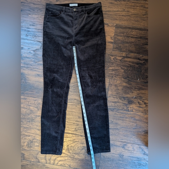 Set of Two Loft Skinny Tapered Leg Corduroy Pants; Brown and Olive - Sz. 28 - Picture 6 of 15